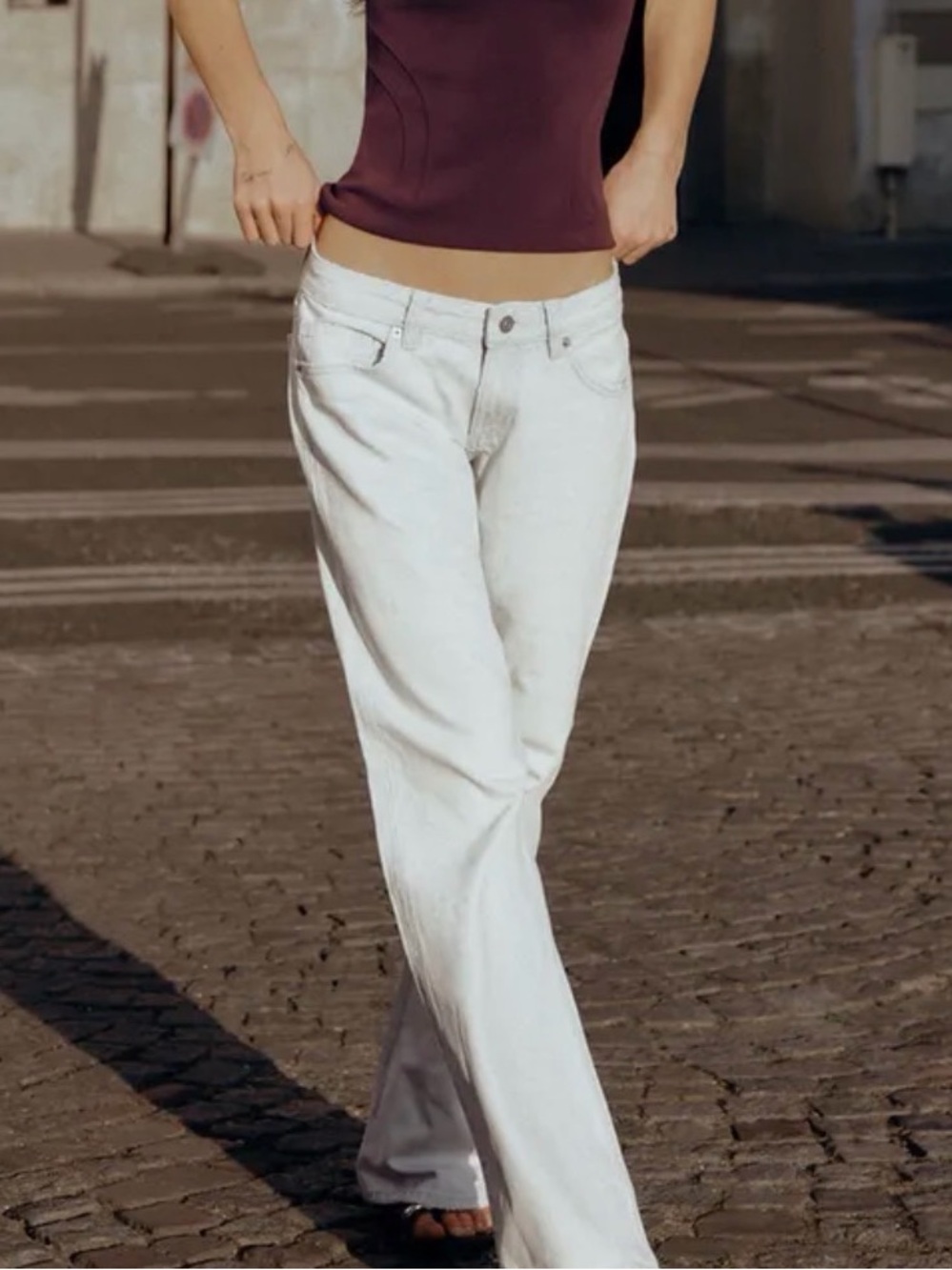White Women’s Wide-Leg Jeans